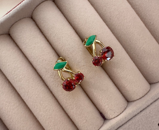 Pendientes||Cereza roja grande