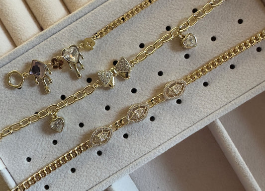 Pulseras oro laminado 14 k