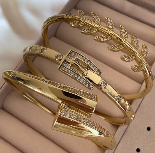 Brazaletes oro laminado 14k