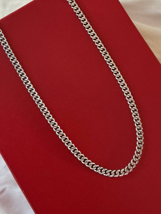 Cadena oro blanco laminado