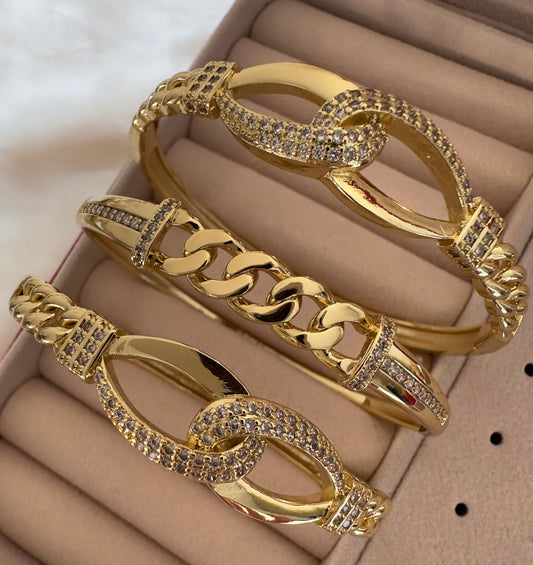 Brazaletes Oro laminado 14k