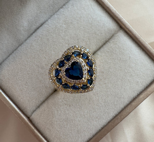 Anillo|| Corazón Zafiro