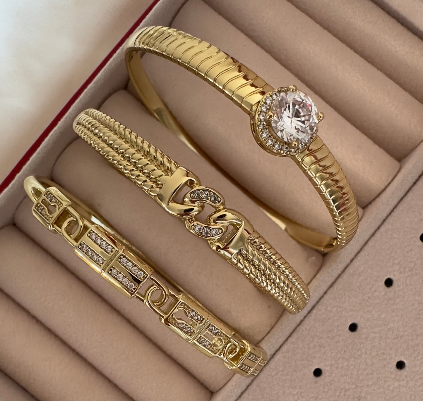 Brazaletes oro laminado 14k