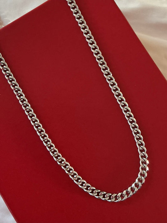 Cadena oro blanco laminado