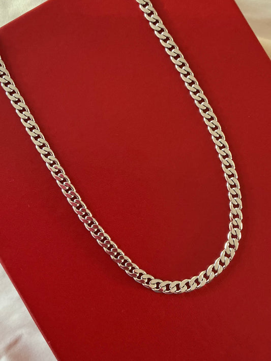 Cadena oro blanco laminado