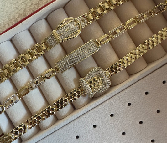 Pulseras oro laminado 14k