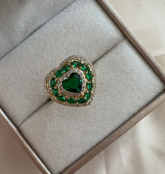 Anillo|| Corazón Esmeralda